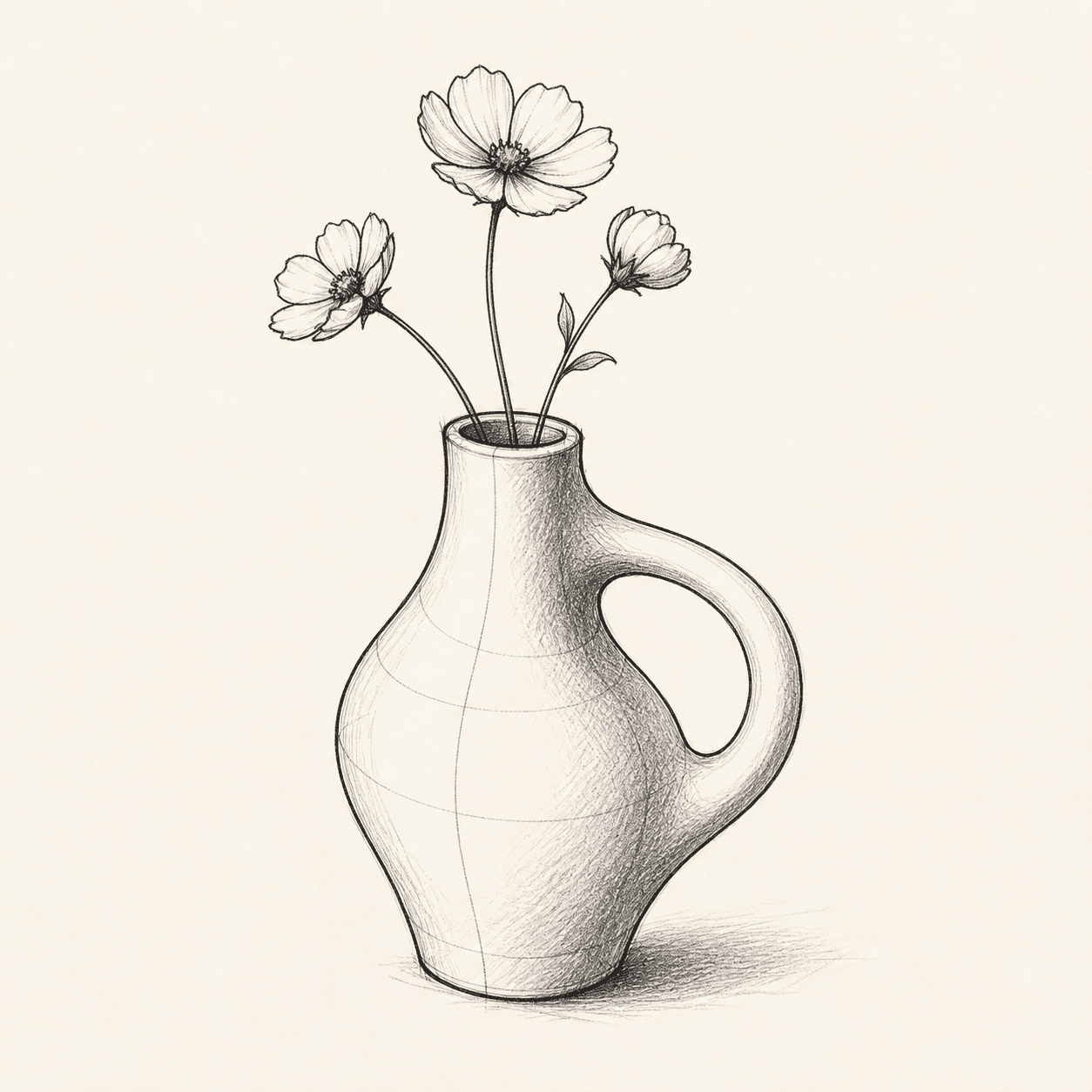Loop vase hand-drawn sketch